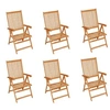 Image de Chaises de jardin 6 pcs avec coussins beige Bois de teck