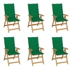 Image de Lot de 6 chaise H. 109 cm pliable exterieur en bois massif vert