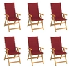 Image de Lot de 6 chaise exterieur pliable en teck H. 109 cm bois