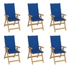 Image de Lot de 6 chaise H. 109 cm pliable en teck exterieur bleu