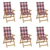 Image de Lot de 6 chaise exterieur H. 109 cm rouge en teck