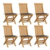 Image de 6 Chaises de jardin avec coussins anthracite Bois de teck
