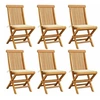 Image de Lot de 6 chaise en bois massif non pliable exterieur H. 89 cm