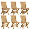 Image de Lot de 6 chaise exterieur non pliable en bois massif H. 89 cm