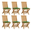 Image de Tuinstoelen 6 st met groene kussens massief teakhout3065595