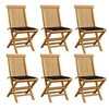 Image de Lot de 6 chaise H. 89 cm non pliable en bois massif exterieur noir