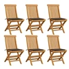 Image de Lot de 6 chaise exterieur non pliable en bois massif H. 89 cm marron