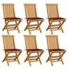 Image de Chaises de jardin avec coussins rouge bordeaux lot de 6 Teck3065599