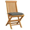 Image de Chaises de jardin avec coussins gris 6 pcs Bois de teck massif