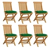 Image de Lot de 6 chaise exterieur non pliable en bois massif H. 89 cm vert