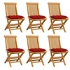 Image de Lot de 6 chaise H. 89 cm non pliable exterieur en bois massif
