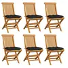 Image de Lot de 6 chaise en bois massif non pliable H. 89 cm exterieur noir