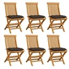Image de Lot de 6 chaise exterieur non pliable H. 89 cm en bois massif marron