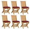 Image de Lot de 6 chaise exterieur non pliable H. 89 cm en teck rouge