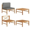 Image de Salon de jardin 2 pcs avec coussins gris foncé Bois de teck