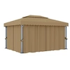 Image de Prieel met gordijn 4x3 m aluminium taupe3067050