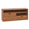 Image de Meuble TV Centre de Divertissement Armoire Basse Meuble de Salon Salle de Séjour Maison Intérieur 90x30x40 cm Bois de Teck Massif