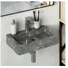 Image de Lavabo mural gris 38x24x6,5 cm marbre