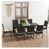 Image de Ensemble à manger de jardin 9 pcs Résine tressée Noir