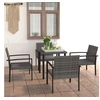 Image de Ensemble à manger de jardin 5 pcs Résine tressée Gris