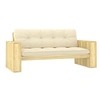 Image de Banc de jardin avec coussins crème 179 cm Pin imprégné