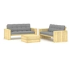 Image de Salon de jardin bois gris 3 pieces 75.0 x 75 x 31 4 personnes