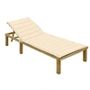 Image de Chaise longue avec coussin crème Bois de pin imprégné