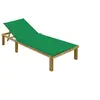 Image de Chaise longue avec coussin vert Bois de pin imprégné