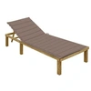 Image de Chaise longue avec coussin taupe Bois de pin imprégné