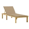 Image de Chaise longue avec coussin beige Bois de pin imprégné