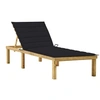 Image de Chaise longue avec coussin noir Bois de pin imprégné3065856