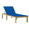Image de Chaise longue avec coussin bleu royal Bois de pin imprégné