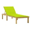 Image de Chaise longue avec coussin vert vif Bois de pin imprégné3065860