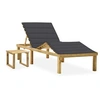 Image de Chaise longue de jardin avec table et coussin Pin imprégné3065864