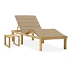 Image de Chaise longue de jardin avec table et coussin Pin imprégné