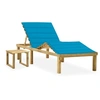 Image de Chaise longue de jardin avec table et coussin Pin imprégné