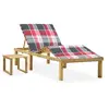 Image de Chaise longue de jardin avec table et coussin Pin imprégné3065877