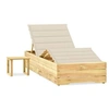 Image de Chaise longue de jardin avec table et coussin Pin imprégné3065956