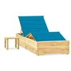 Image de Chaise longue de jardin avec table et coussin Pin imprégné