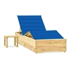 Image de Chaise longue de jardin avec table et coussin Pin imprégné3065964