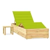 Image de Chaise longue de jardin avec table et coussin Pin imprégné3065965