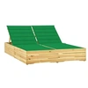 Image de Chaise longue double et coussins vert Bois de pin imprégné3065974