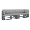 Image de Pin Imprégné de Gris Canapé Palette 2 Places avec Coussins Sofa de Terrasse Canapé d'Extérieur Meuble de Terrasse Meuble d'Extérieur Salon 3066627
