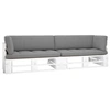 Image de Pin Imprégné de Blanc Canapé Palette 2 Places avec Coussins Sofa de Terrasse Canapé d'Extérieur Meuble de Terrasse Meuble d'Extérieur Salon