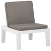 Image de Loungestoel met kussen kunststof wit315846