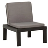 Image de Chaise de salon de jardin avec coussin Plastique Gris