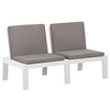 Image de Banc de salon de jardin avec coussin Plastique Blanc