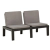 Image de Banc de salon de jardin avec coussin Plastique Gris