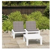 Image de Salon de jardin gris 2 personnes bois 65.0 x 65 x 33 cm 2 pieces