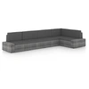 Image de Salon de jardin, 5 pcs avec coussins Gris Résine tressée